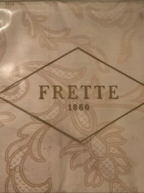 NWT FRETTE KING DUVET COVER BEIGE CARAMEL ELEGANT PATTERN